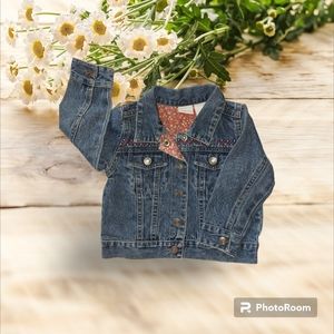 Baby Girl's Embroidered Denim Jacket by Cherokee, EUC
